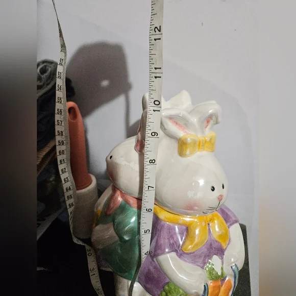 Silvestri Easter Cookie Jar Ceramic Iridescent Glaze Pastel Multicolor (FLAWED) - Picture 8 of 8